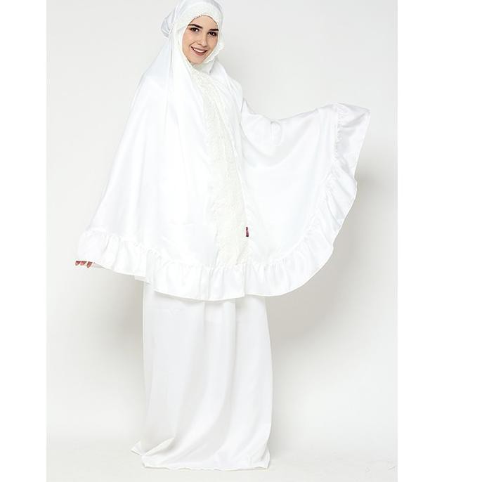 [PRI] Mukena rukuh telekung Satin velvet Cantik Tatuis Shiva 99 Peach Putih LARIS ««