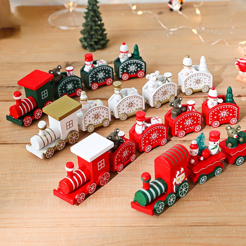 Ornamen Mainan Kereta Desain Snowman Natal Untuk Dekorasi Rumah