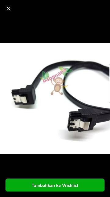 Kabel Sata Data 3 III Klip Besi 90 Degree Derajat 6gpbs siku 6 gbps