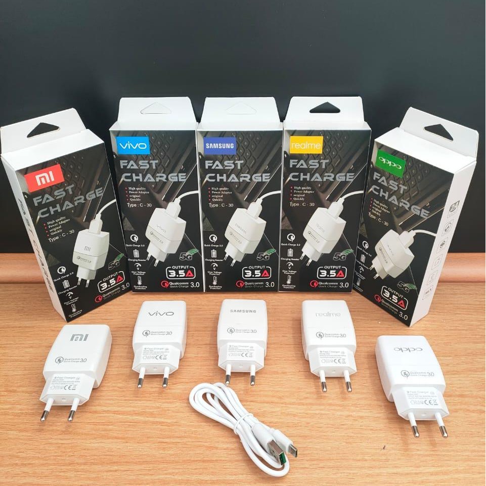 Travel Charger Brand C-30 Oval Packing Import 3.5A Fast Charger