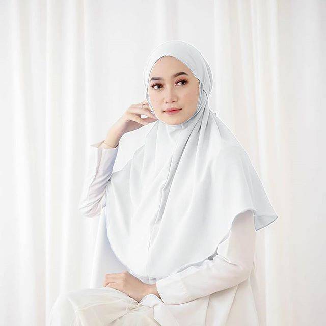  Bergo  Maryam  Aisyah Putih  Panjang Tali Jilbab  Seragam 