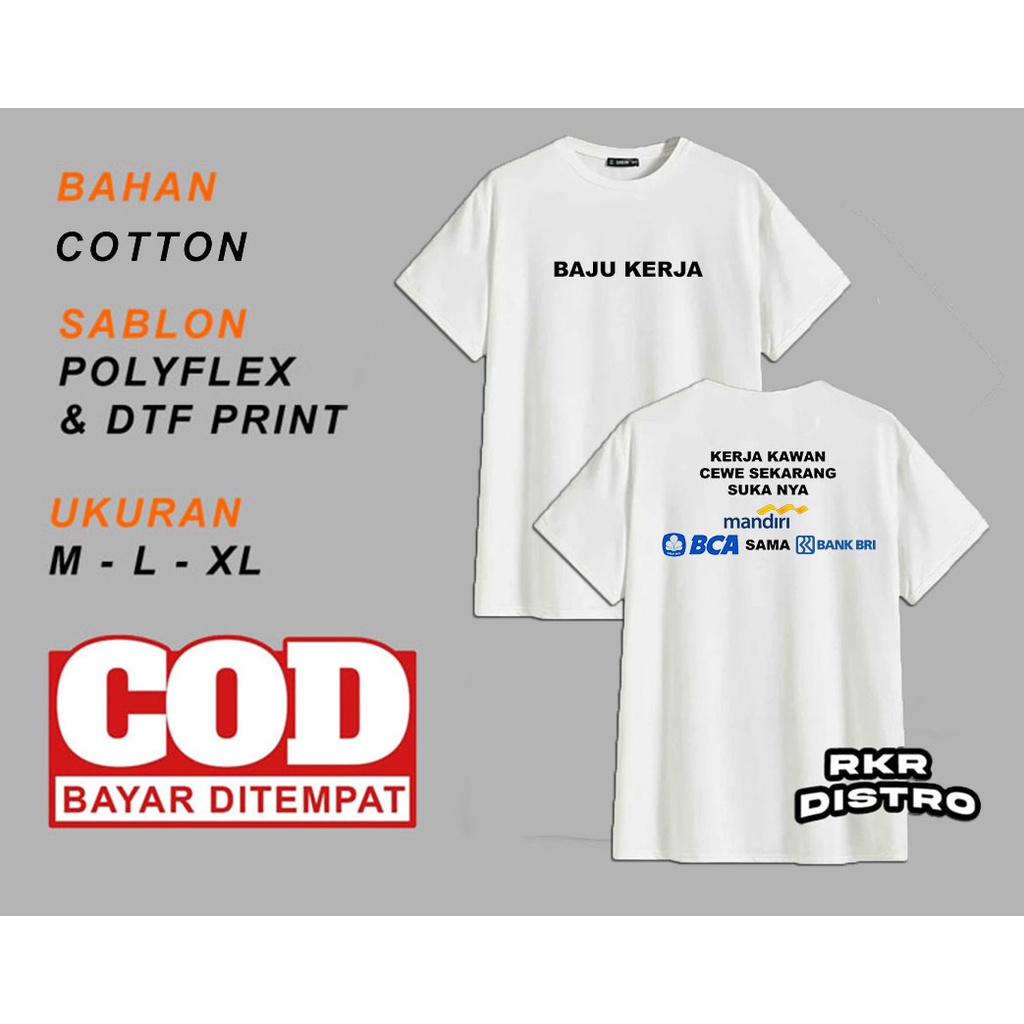 kaos  baju kerja kawan / kaos viral / kaos kerja pria murah bahan combed30s