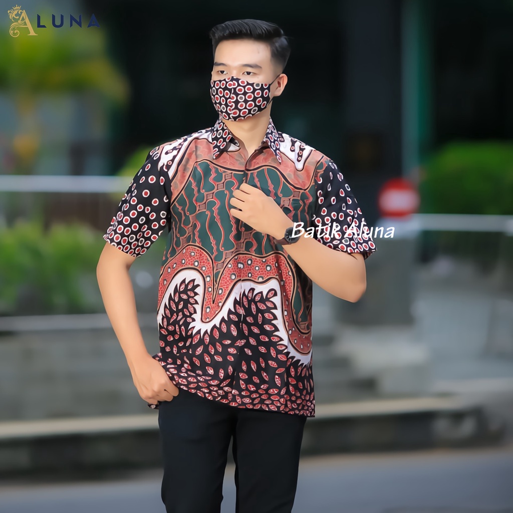 TERBARU BAJU KEMEJA BATIK PRIA LENGAN PENDEK LAPIS FURING ASLI SOLO SRAGENAN PREMIUM REGULAR FIT MODERN PD 027