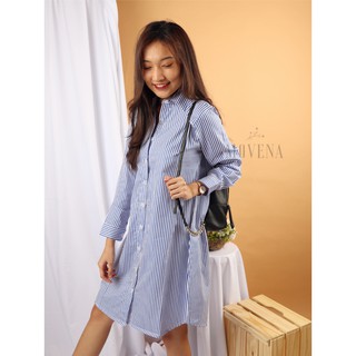 WD120 - Basic Cotton Shirt Dress (Kemeja Lengan Panjang