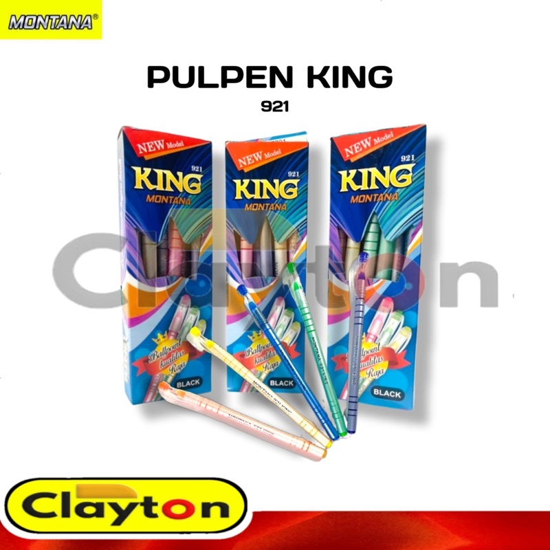 Ballpoint / Pulpen / Bolpen Montana KING 921 Lilin Ulir Murah ( 12pcs )