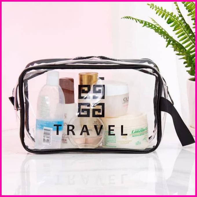 Top Tas Kosmetik Transparan Tempat Kosmetik Travel Bag Pouch Serbaguna MURAH