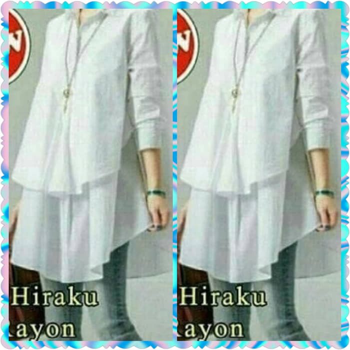 Blus Sifon - Blouse Wanita - Atasan Wanita Blouse Hiraku - Putih Produk Terbaik