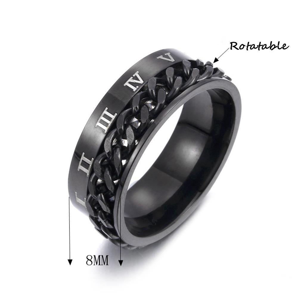 Cincin Nanas Bahan Titanium Steel Warna Hitam Untuk Aksesoris Pesta Pria Menghilangkan Tekanan