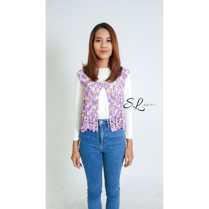 Outer Rompi Rajut Handmade Ungu Ombre