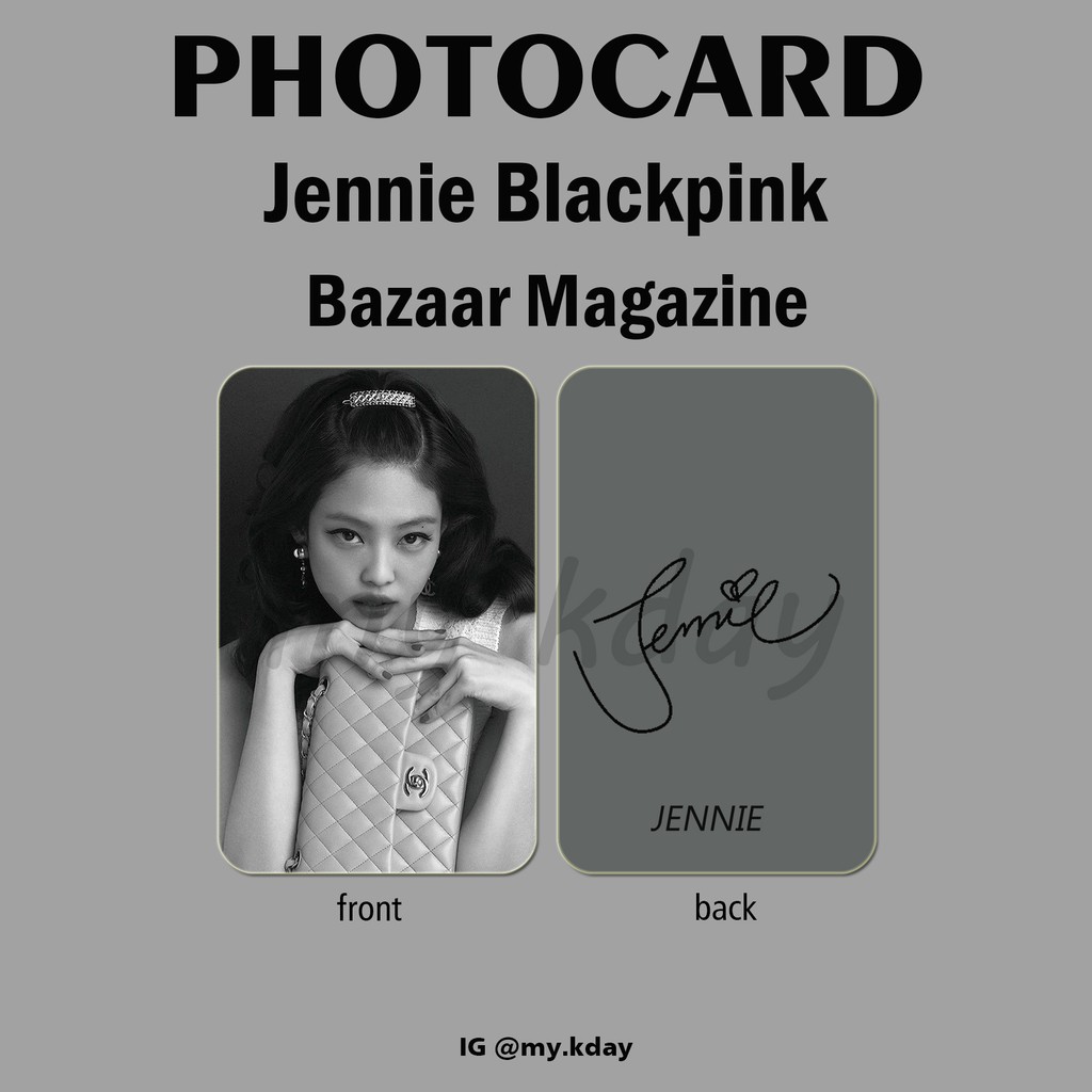 PC-0490, Photocard Jennie Blackpink Bazaar Magazine 2 sisi