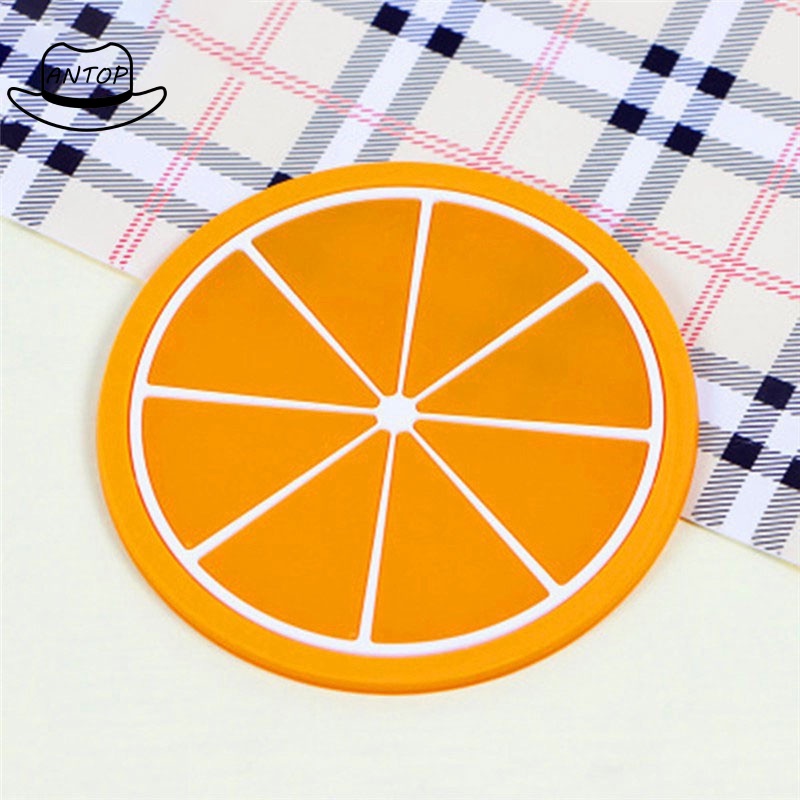 Fruit Shape Silica Gel Cup Glass Mat Tatakan Gelas Cangkir Motif Buah ANTOP