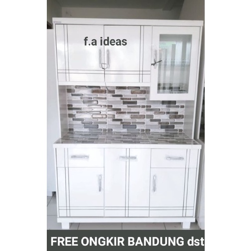 Lemari Piring Dapur 3 pintu tikblok / Lemari Sayur Minimalis Cat Duco Bandung Cimahi Padalarang