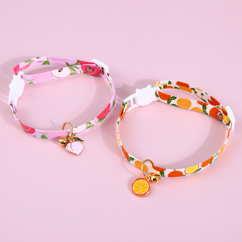 Kalung Collar Adjustable Dengan Buckle Bentuk Buah Nanas Strawberry Untuk Anjing / Kucing