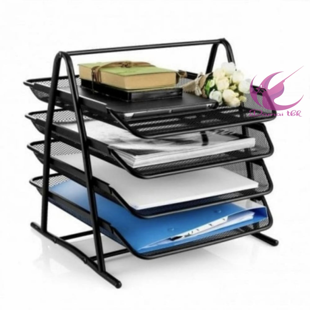 

V-Tec Rak Susun Besi Kertas 4 Susun - Paper Tray Besi 4 Susun