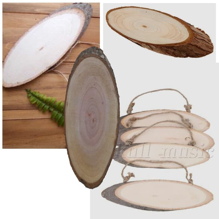 Big oval wood 20-24 cm chip potongan kayu opal panjang dekorasi hiasan