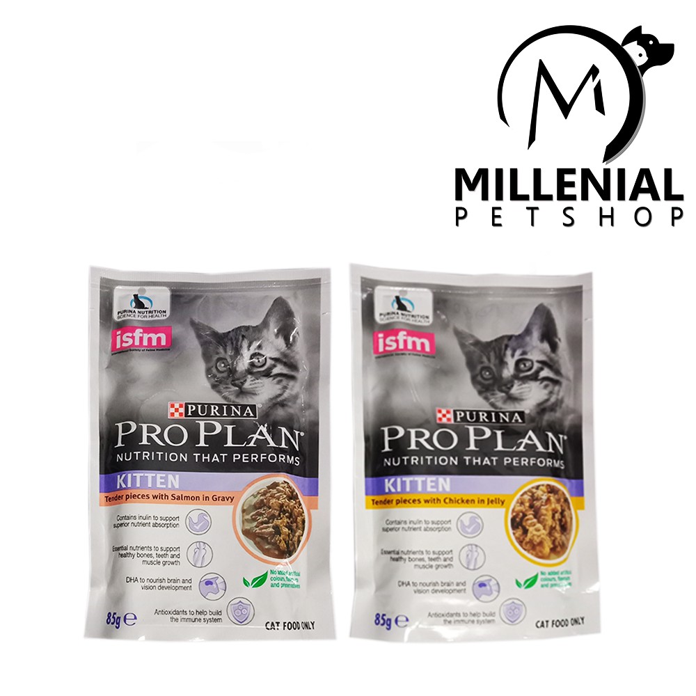 Makanan Basah Kucing Pro Plan kitten Pouch 85 gram Cat Food Proplan 85gr Wedfood