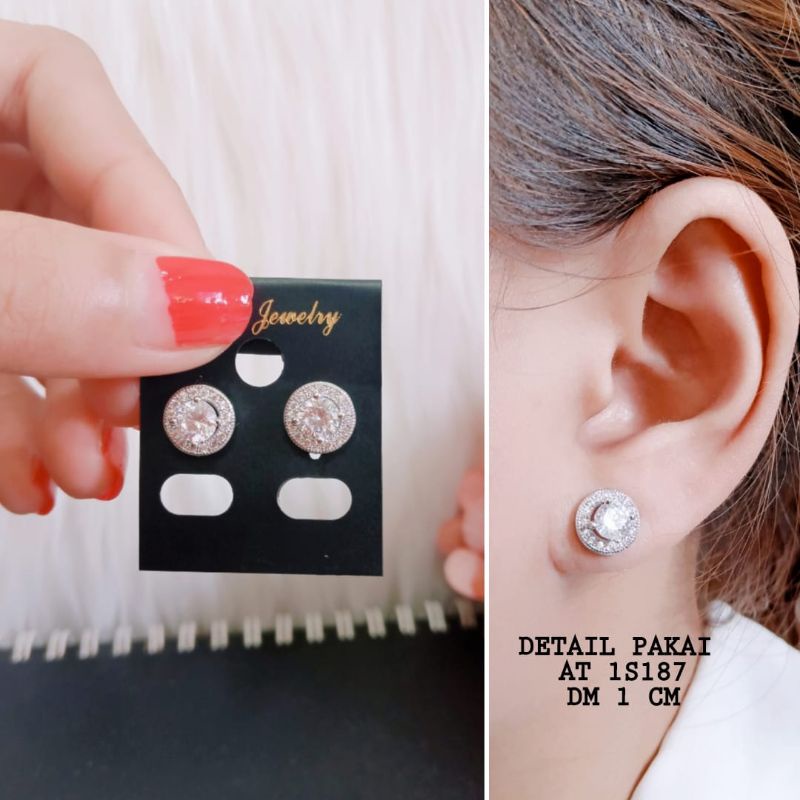 Anting Titanium Permata Wanita Fashion Super Mewah 1