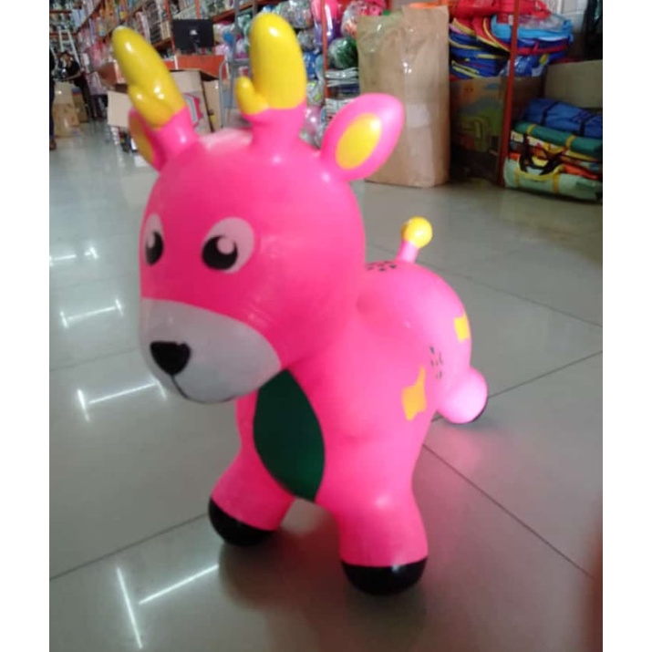 MAINAN ANAK ANIMAL JUMPING HEWAN KARET KUDA RUSA SAPI UNICORN KARET BAGUS