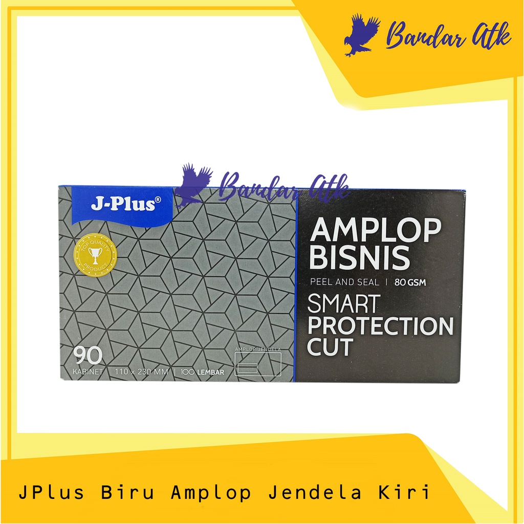 

JPLUS BIRU Amplop Putih JENDELA KIRI dgn Perekat UK 90 - 80 GSM [1 PACK]