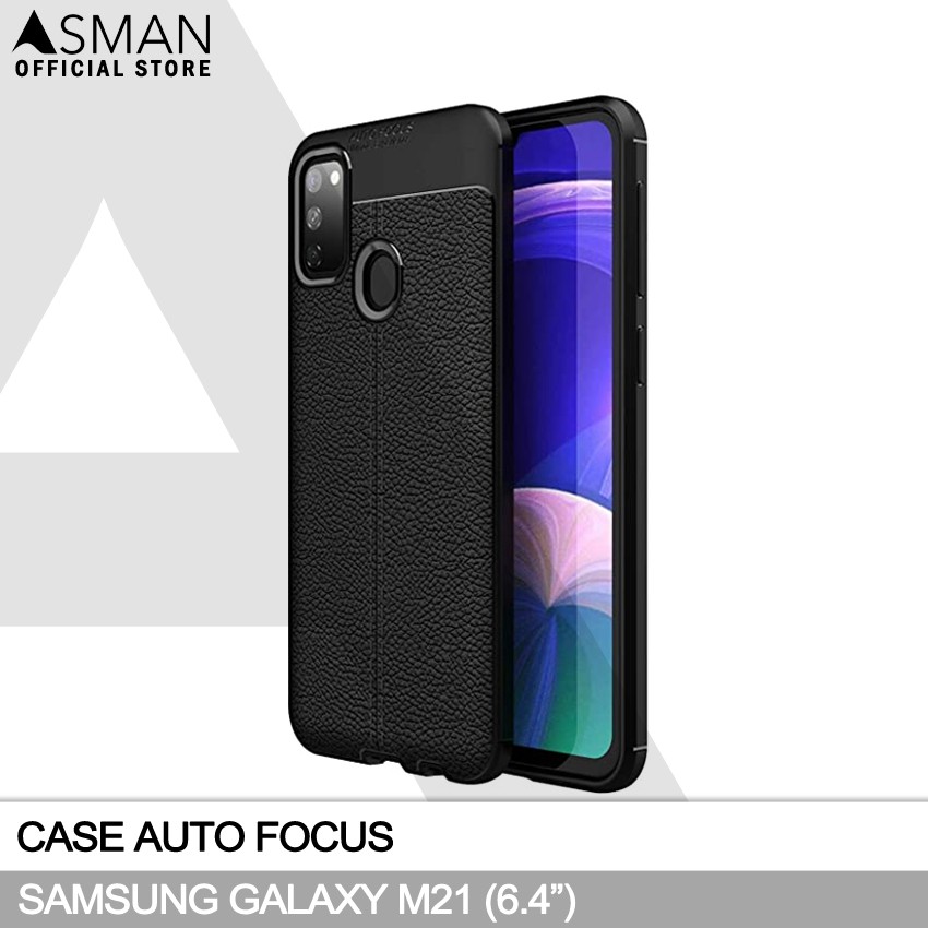 Auto Focus Samsung Galaxy M21 (6.4&quot;) | Soft Case Leather Premium - Hitam