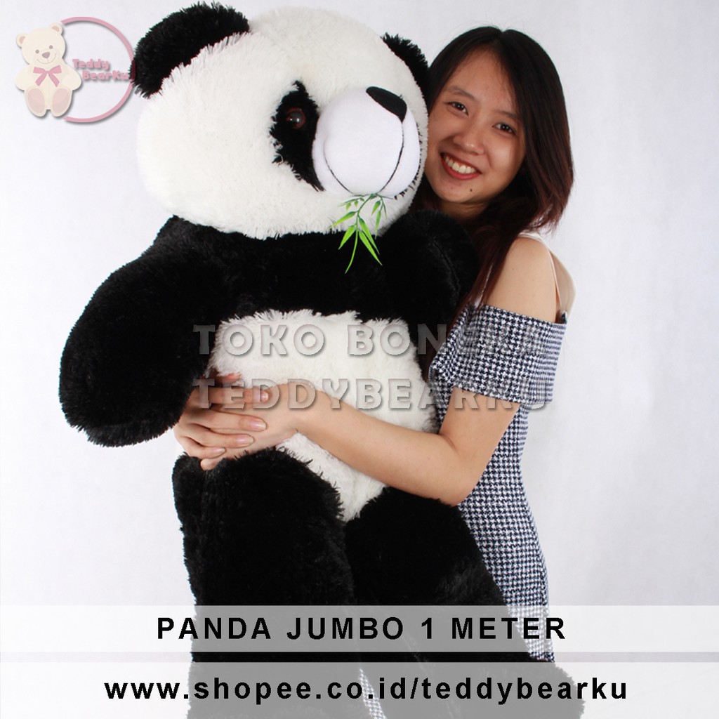 BONEKA PANDA JUMBO 1 METER HITAM PUTIH