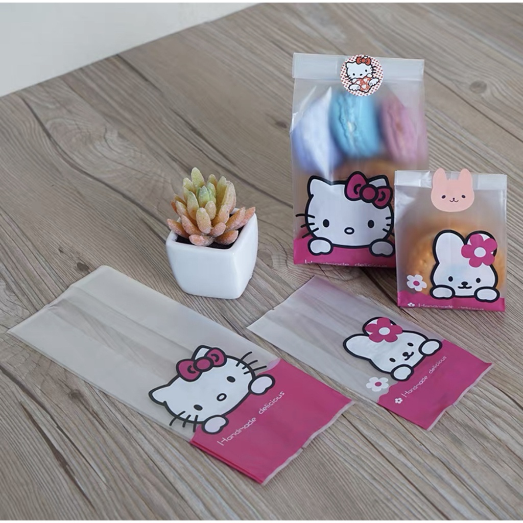 10pcs Kantong Kue Cookies Bag Kantong Kemasan Permen Snack Gusset Motif Hello Kitty G3 GL GXXL