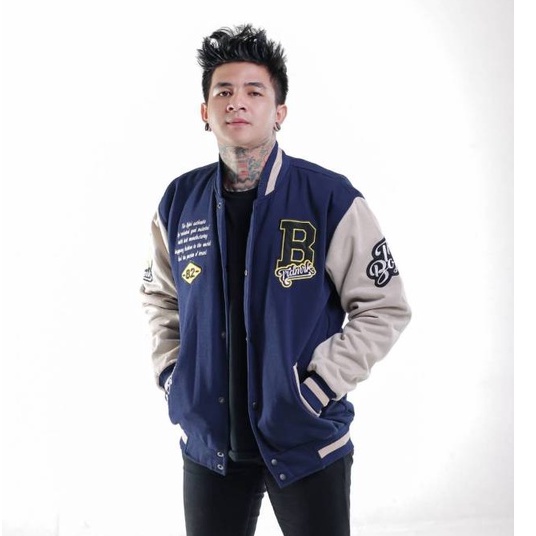 Jaket Baseball Varsity Vintage - Jaket Varsity Baseball Pria & Wanita Emblem Full Bordir  - Jacket V