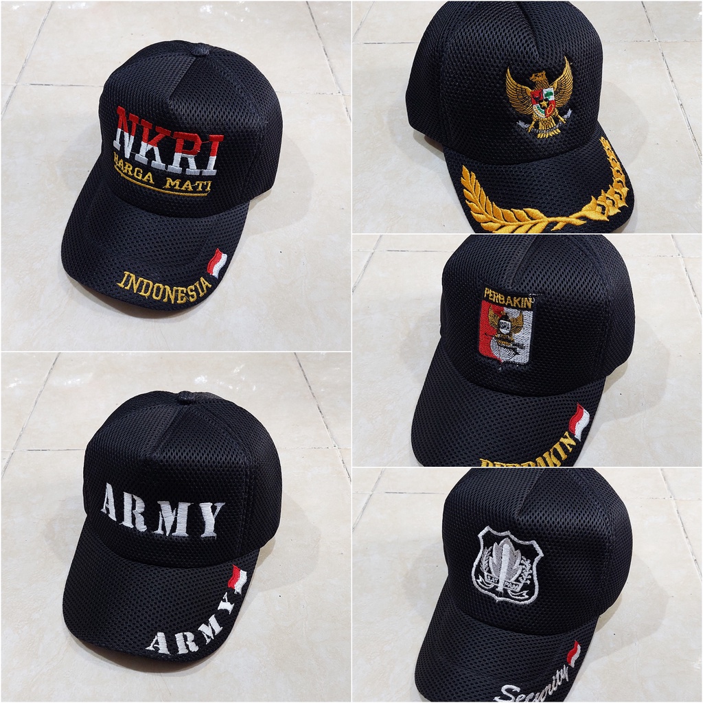 Topi Jaring Double Mesh Bordir NKRI Garuda Tactical TERMURAH