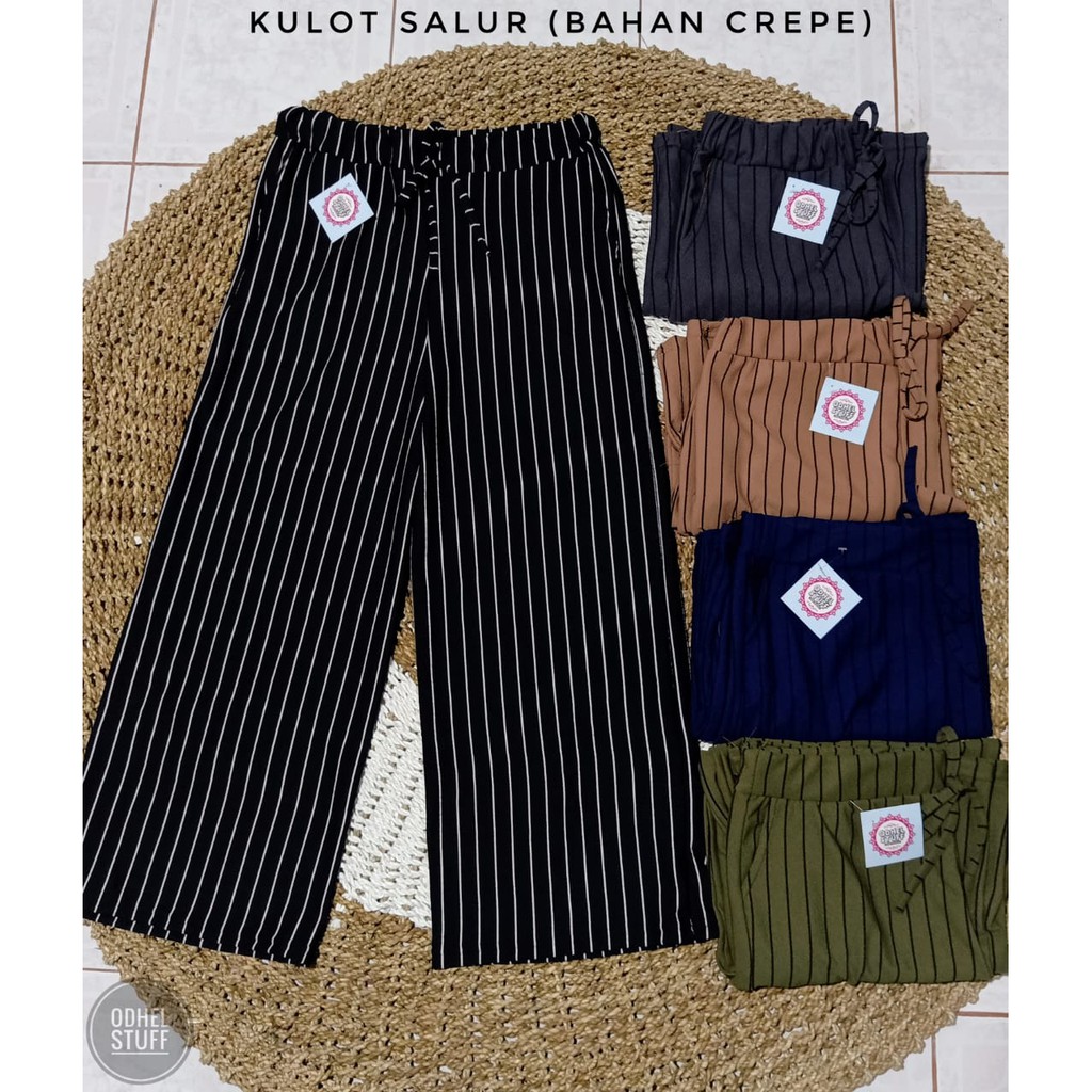 kulot crepe salur panjang jumbo random COD/KULOT JUMBO/murah/Celana salur