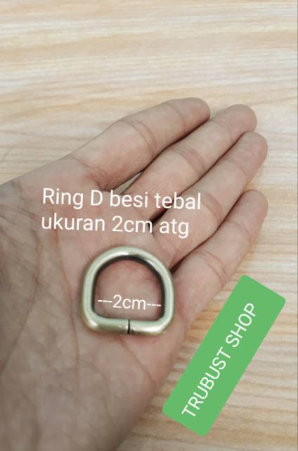 Ring d tas 2cm besi tebal warna atg poles jual per 1pc