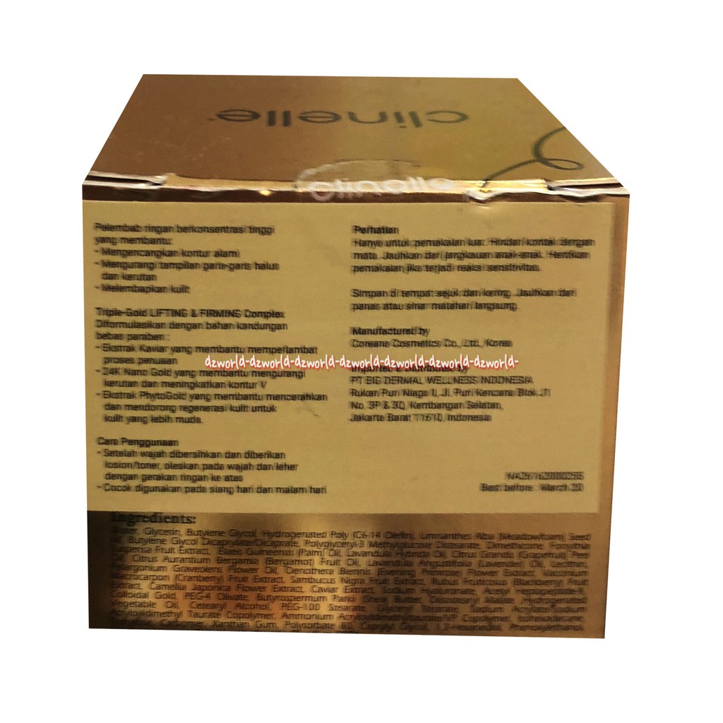 Clinelle Caviar Gold 180ml Firming Cleaner Lift Nourish &amp; Restore Krim Wajah