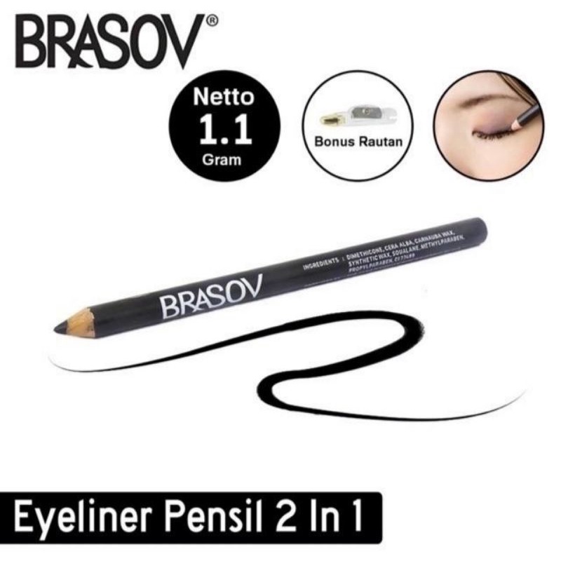 BRASOV EYELINER PENCIL 2 IN 1 (Free Rautan)