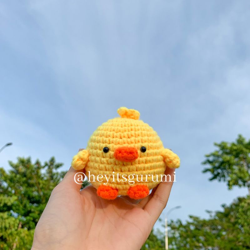 (PRE ORDER) Gantungan Kunci Amigurumi Bebek Piu Piu | Amigurumi Keychain | Boneka Rajut Amigurumi Be