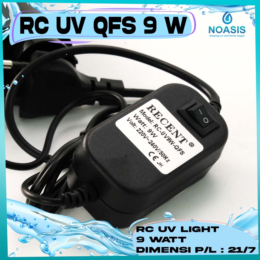 LAMPU UV AQUARIUM DI DALEM QUICK FILTER RECENT RC 9 WATT QFS