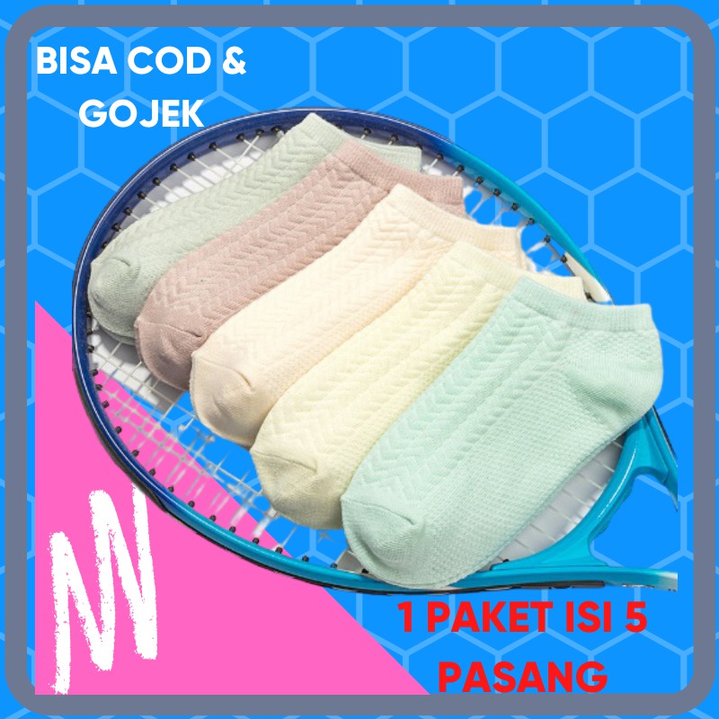 Kaos Kaus Kaki Wanita Pendek Motif Paket 5 Pasang. Kaos Kaki Wanita Warna Pastel Kaos Kaki Lucu