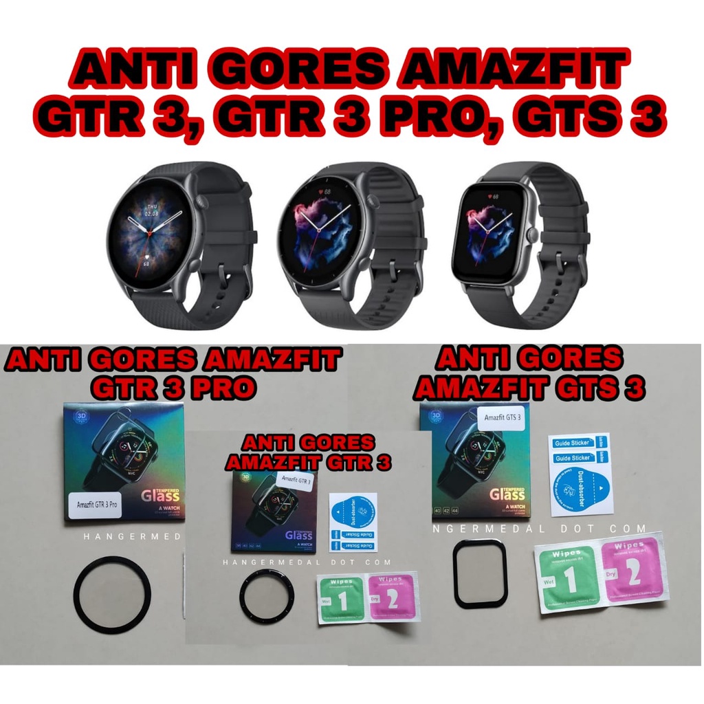 Tempered Glass ANTI GORES Amazfit GTS 3 GTR 3 GTR3PRO Stratos 3 verge pace T-REX Ares BIP