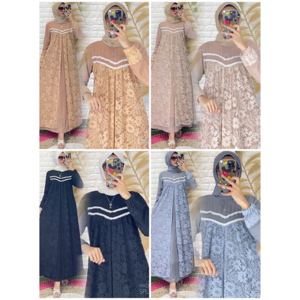 Terlaris Gamis Mewah Murah Premium Dress Brukat Kombinasi Brokat Cantik Longdress Pesta Baju Kurung 