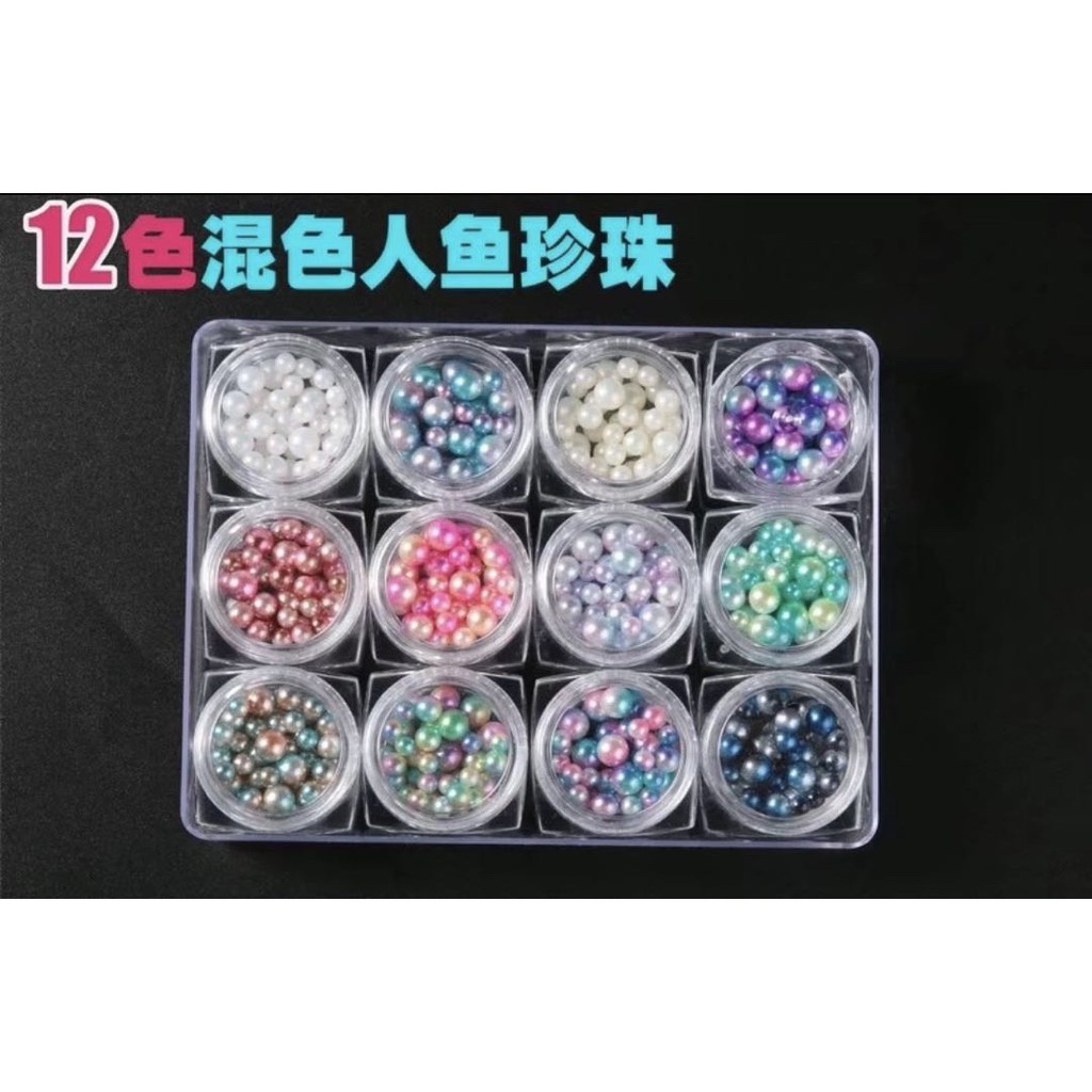 Pearl nailart acc hiasan nailart gel polish pearl colorfull diamond Produk Good Quality