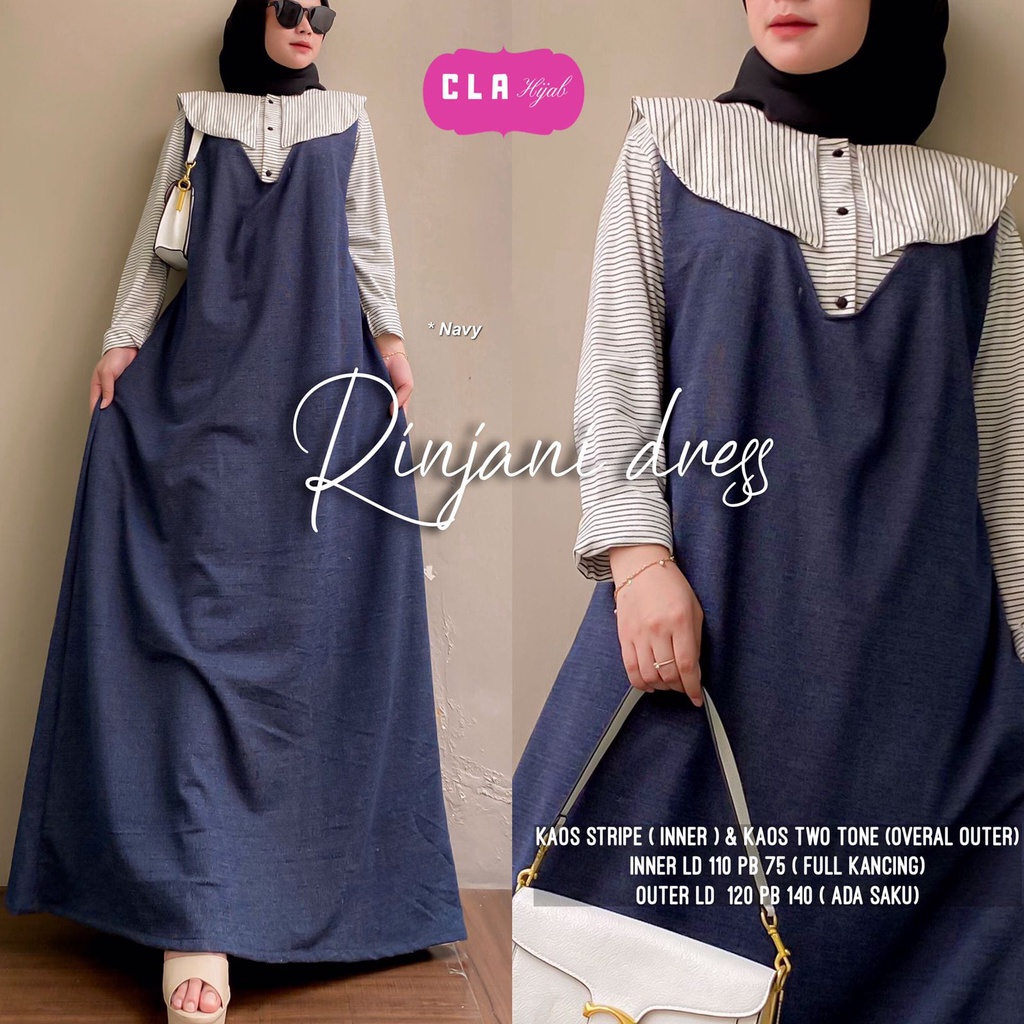 RINJANI DRESS GAMIS KAOS POLOS STRIPE ORI CLA