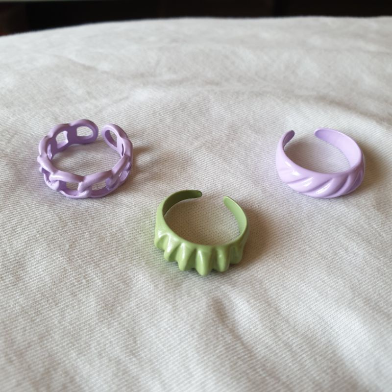 Cincin Pastel Resin Geomatric Ala Kpop Korea / PASTEL RING