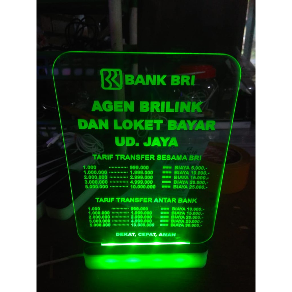 

akrilik daftar menu