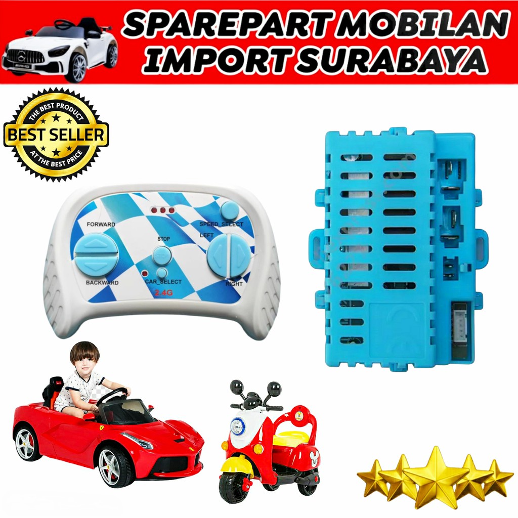 SPAREPART MESIN MOBIL MOBILAN ANAK JEEP UNIKID PLIKO 12 VOLT CONTROLLER RECIVER MODUL RIDE ON CAR RC