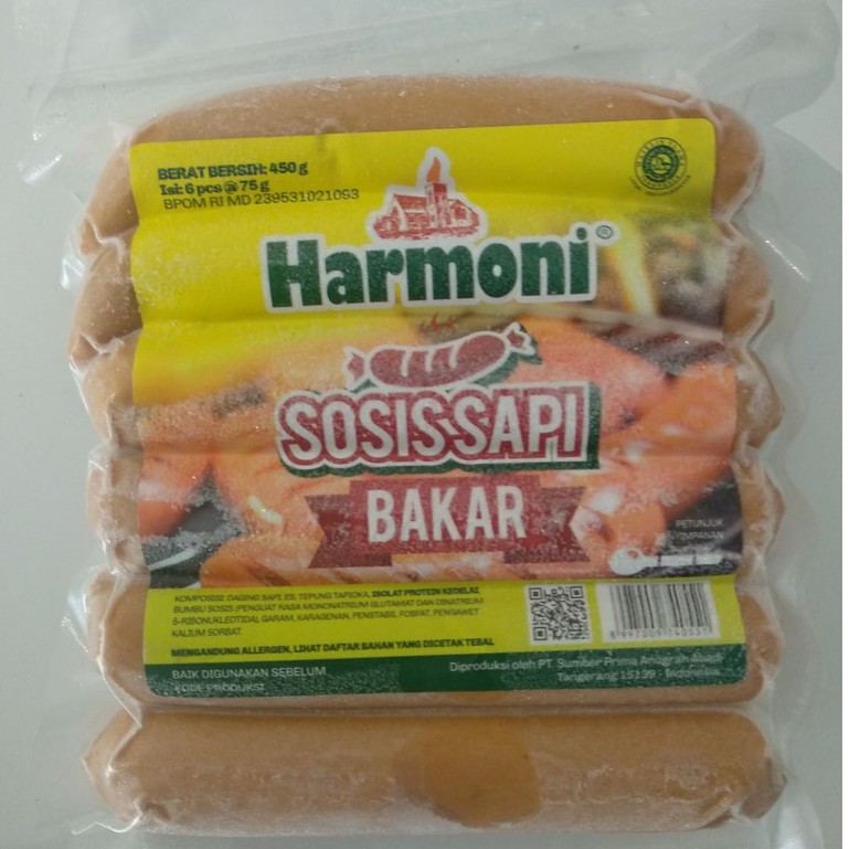 Sosis Bakar Harmoni Sapi 450 gram Sosis Sapi Dijamin Enak 6pcs Jumbo