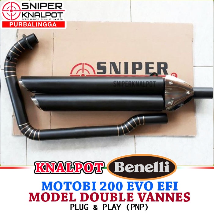 Knalpot Benelli Motobi 200 Evo Efi Double Vannes PNP
