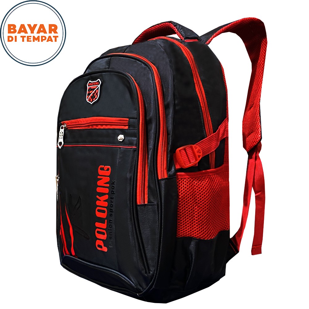 SHOPEE 6.6 SUPER SALE!! Tas Ransel POLO KING P-185003 Backpack Laptop Tas non USB Tas Import Original 100% + Raincover