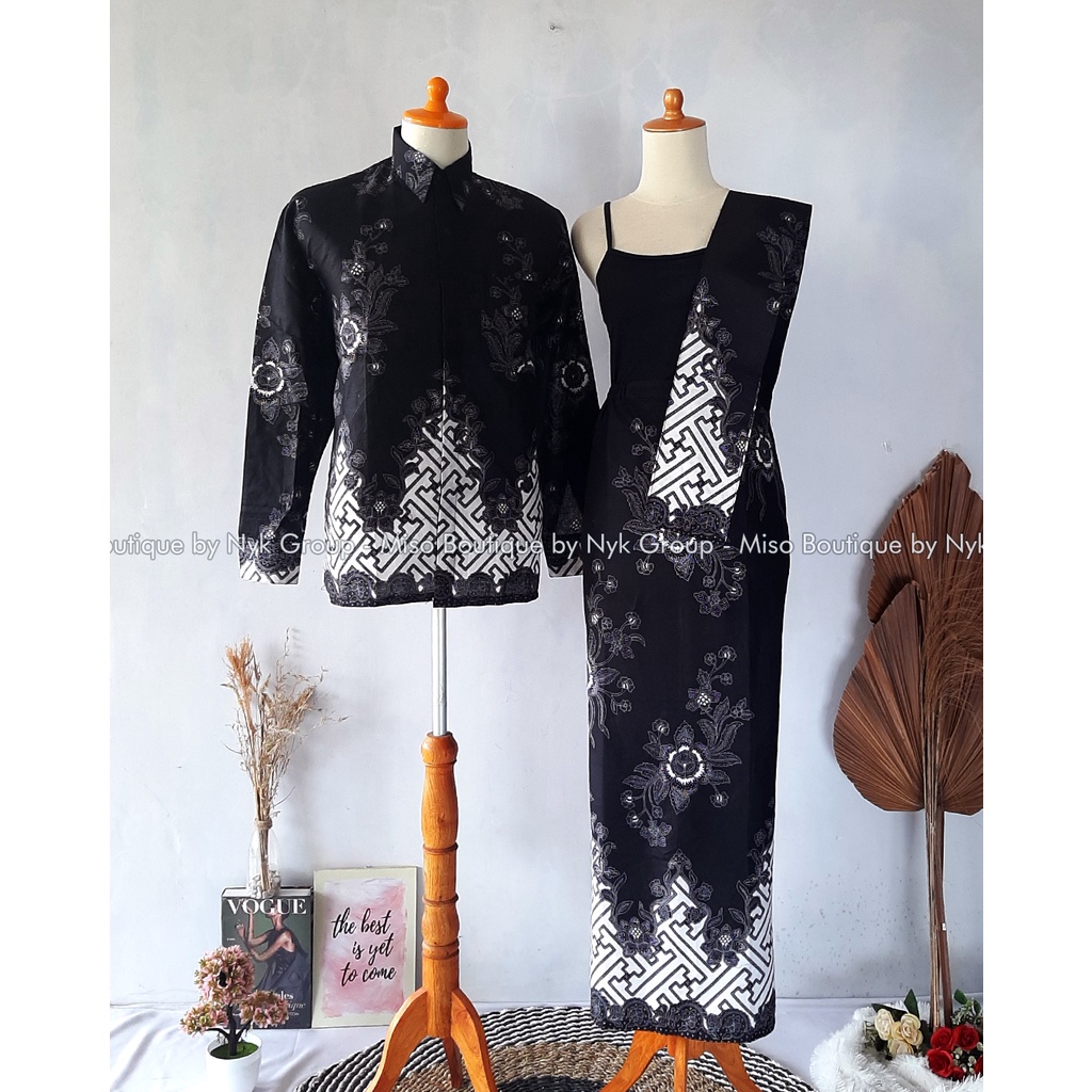 MISO BUTIK - Rok Span Free Selendang dan Kemeja Pria Batik PAGER ABU / Pinggang Karet Rok Span Panjang Bawahan Kebaya Wisuda Dan Lamaran Allsize