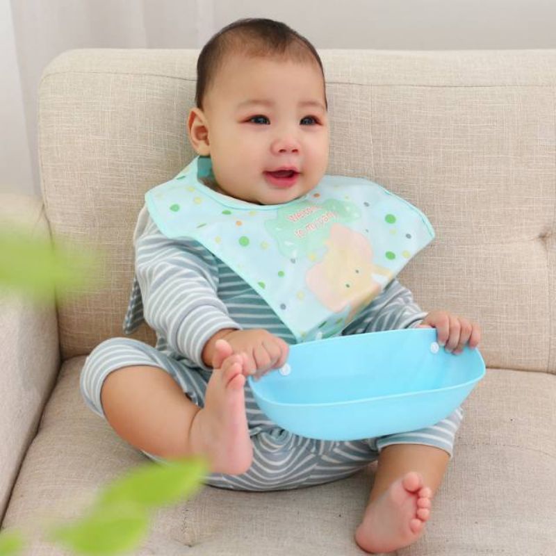 DK BIB Makan Bayi Bahan EVA / Celemek Makan Bayi / Slabber WATERPROOF / Celemek ANTI AIR