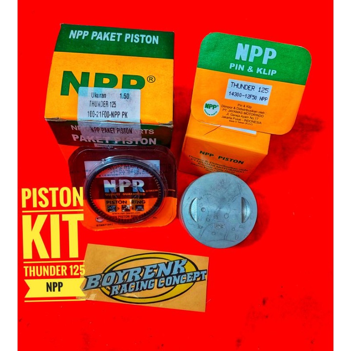 PISTON KIT SET THUNDER 125 OV 150,200NPP-BOYRENK RACING