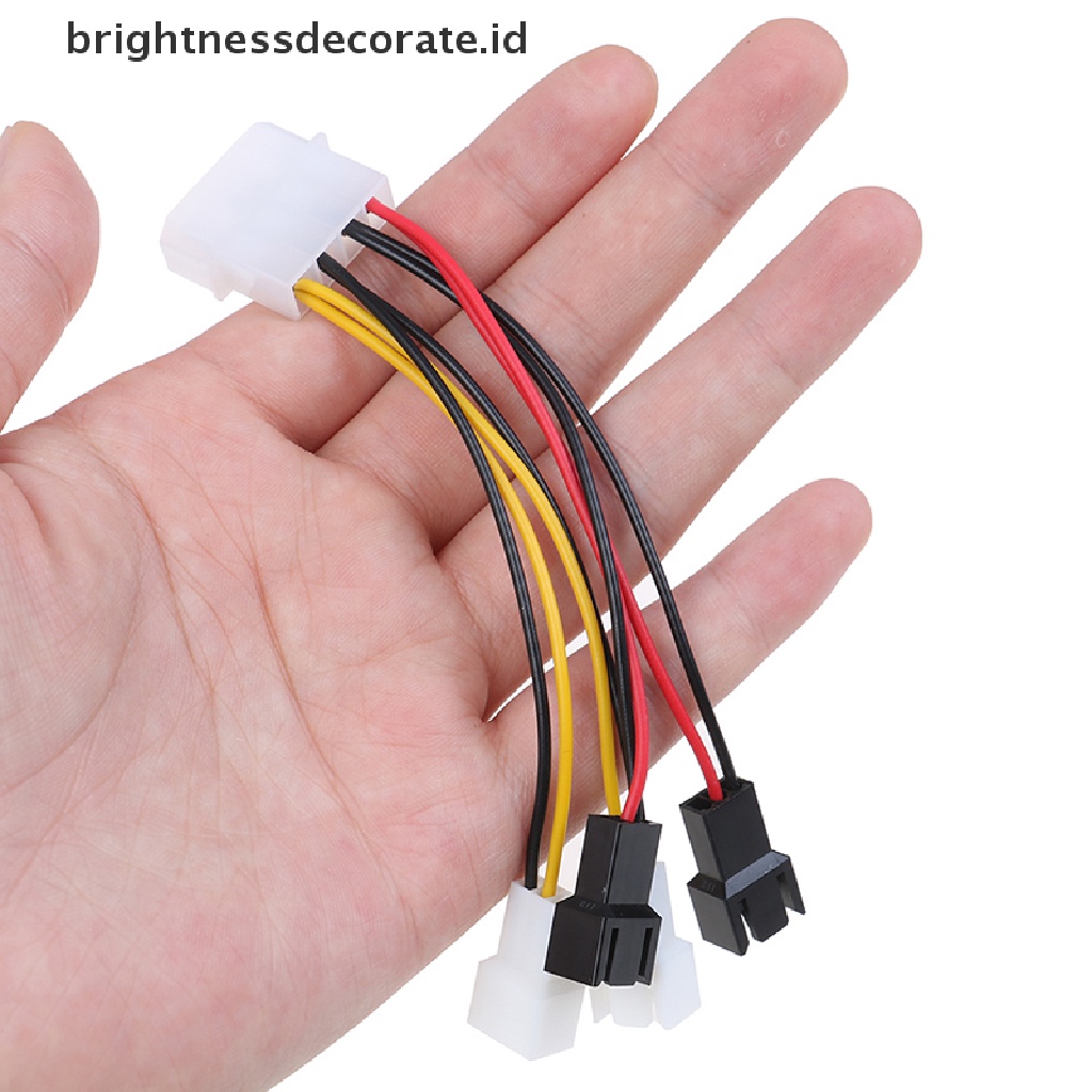 Kabel Power Adapter 4-pin Molex / Ide Ke 3-pin Untuk Cpu / Chasis / Case Kipas Angin