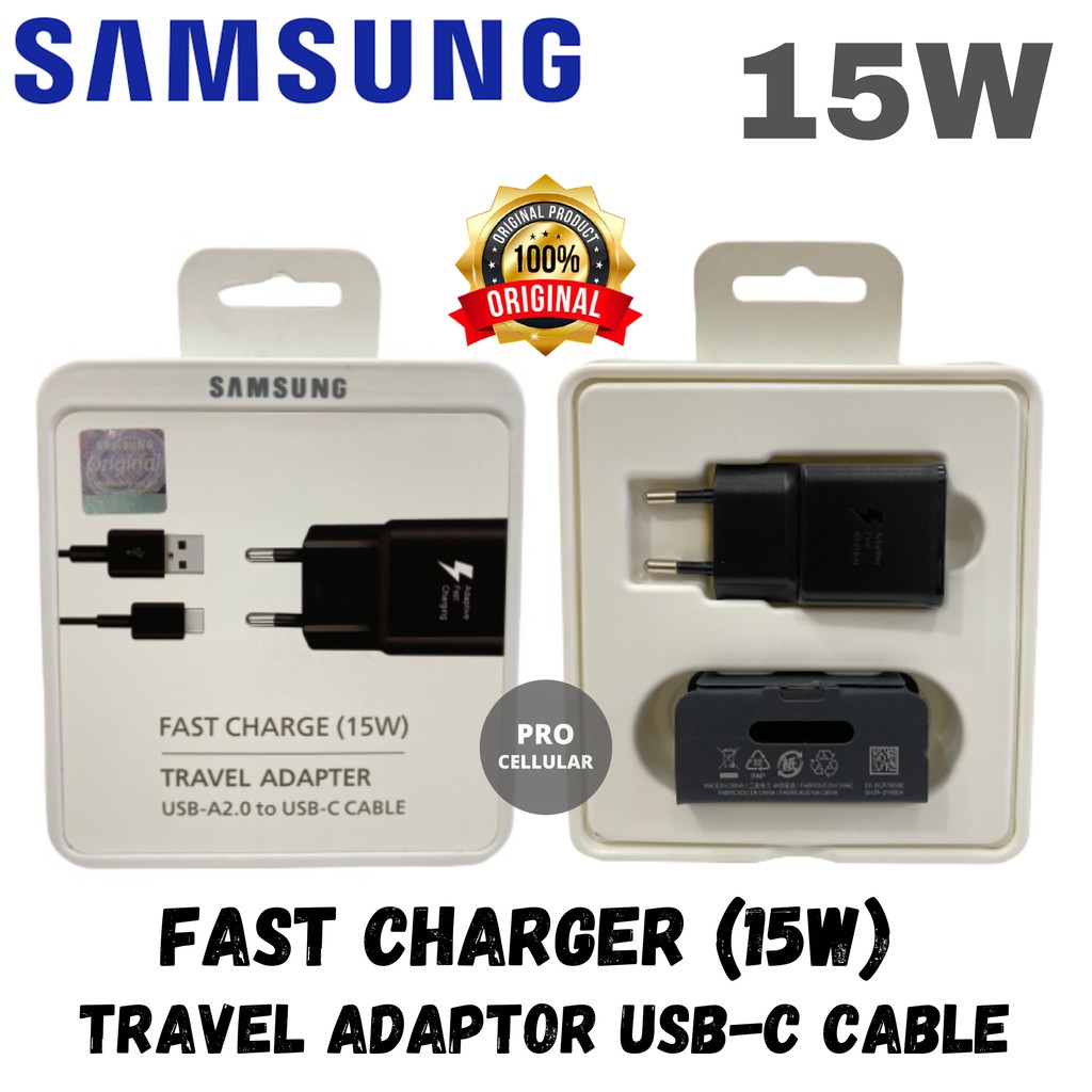 Charger Samsung A51 / A50S Usb Type C 15W Fast Charging Original 100%-0